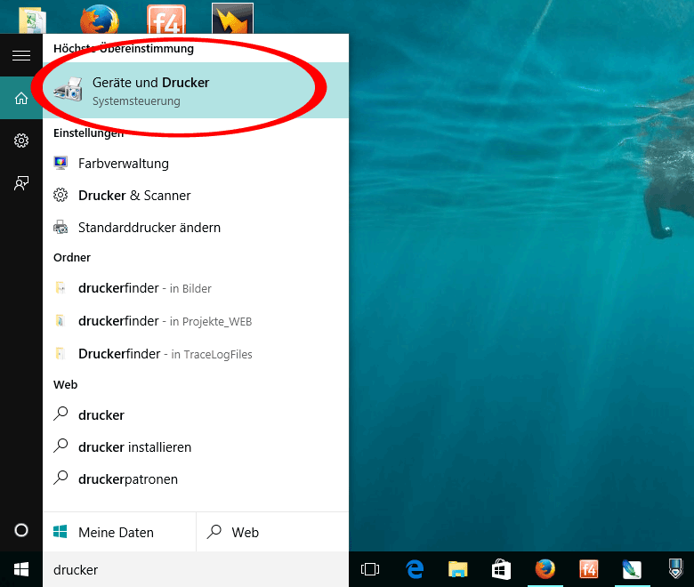Druckereinstellungen in Windows 10